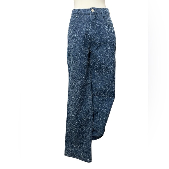 PrettyLittleThing Blue Bobble Texture High Waist Straight Leg Jeans Size 8 - Picture 8 of 12